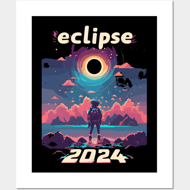 solar eclipse 2024 Wall Art by vaporgraphic